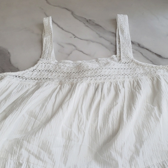 Universal Thread Crocheted Trim Tiered Skirt Midi Dress 100% White Cotton XXL - Picture 5 of 11